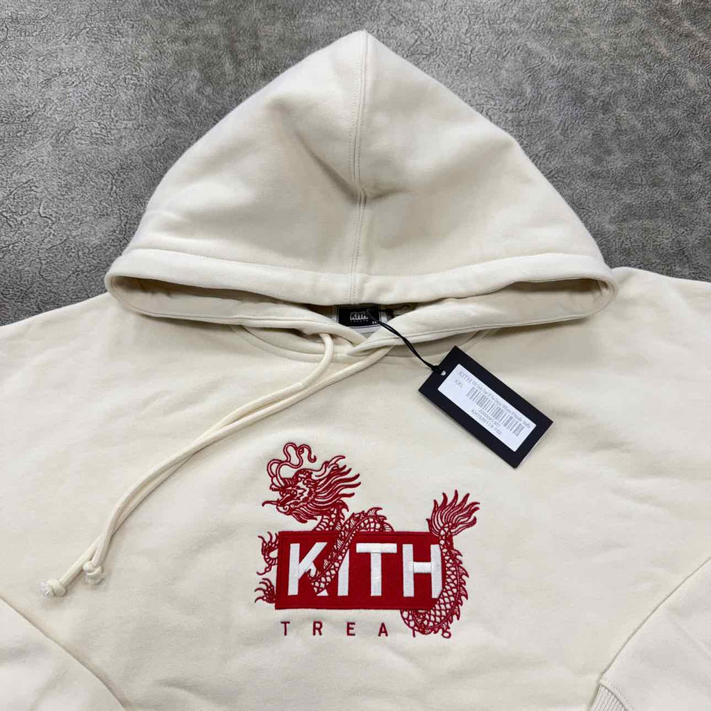Kith Hoodie "YEAR OF THE DRAGON" Cream New Size 2XL