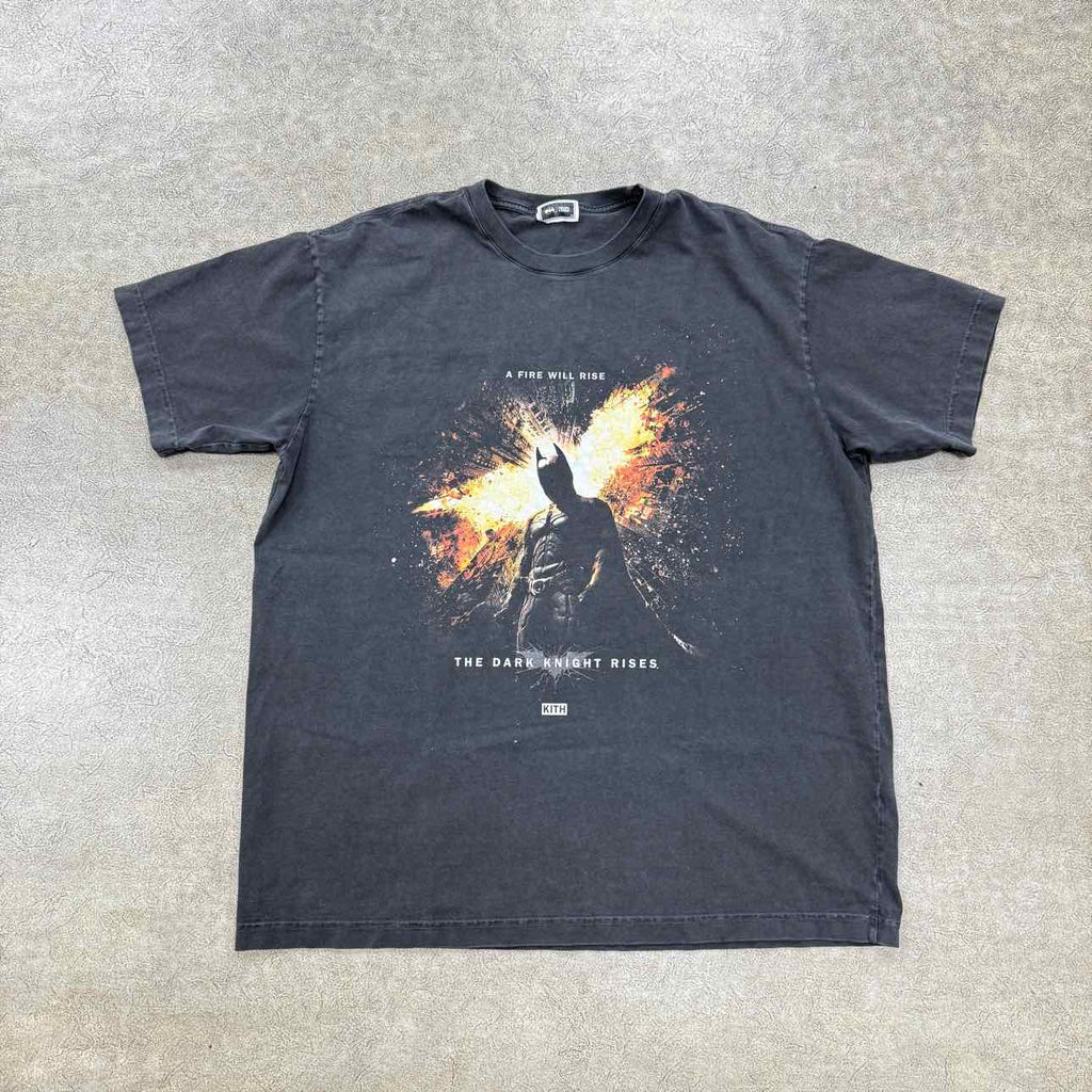 Kith T-Shirt "DARK KNIGHT RISES" Black Used Size XL