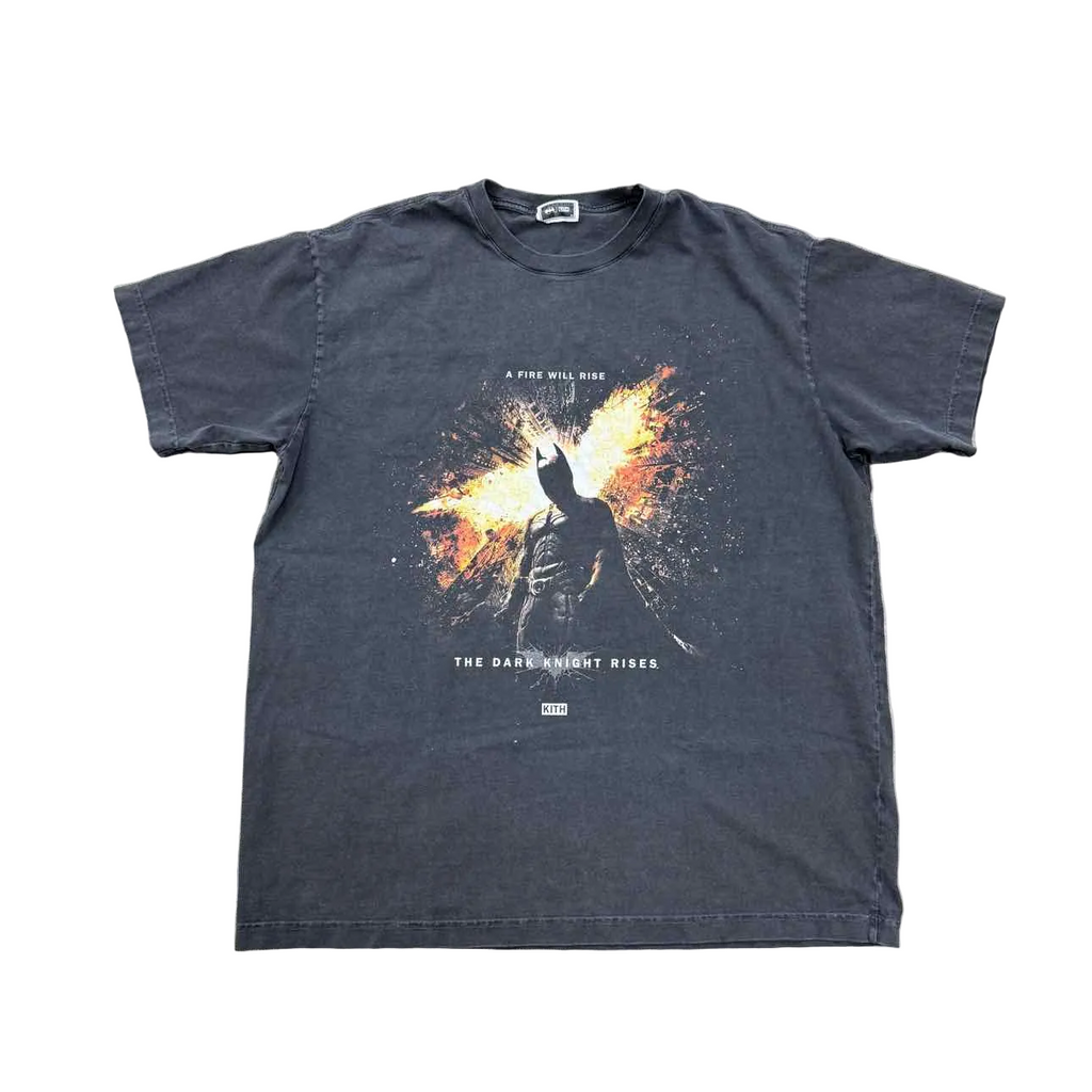 Kith T-Shirt "DARK KNIGHT RISES" Black Used Size XL