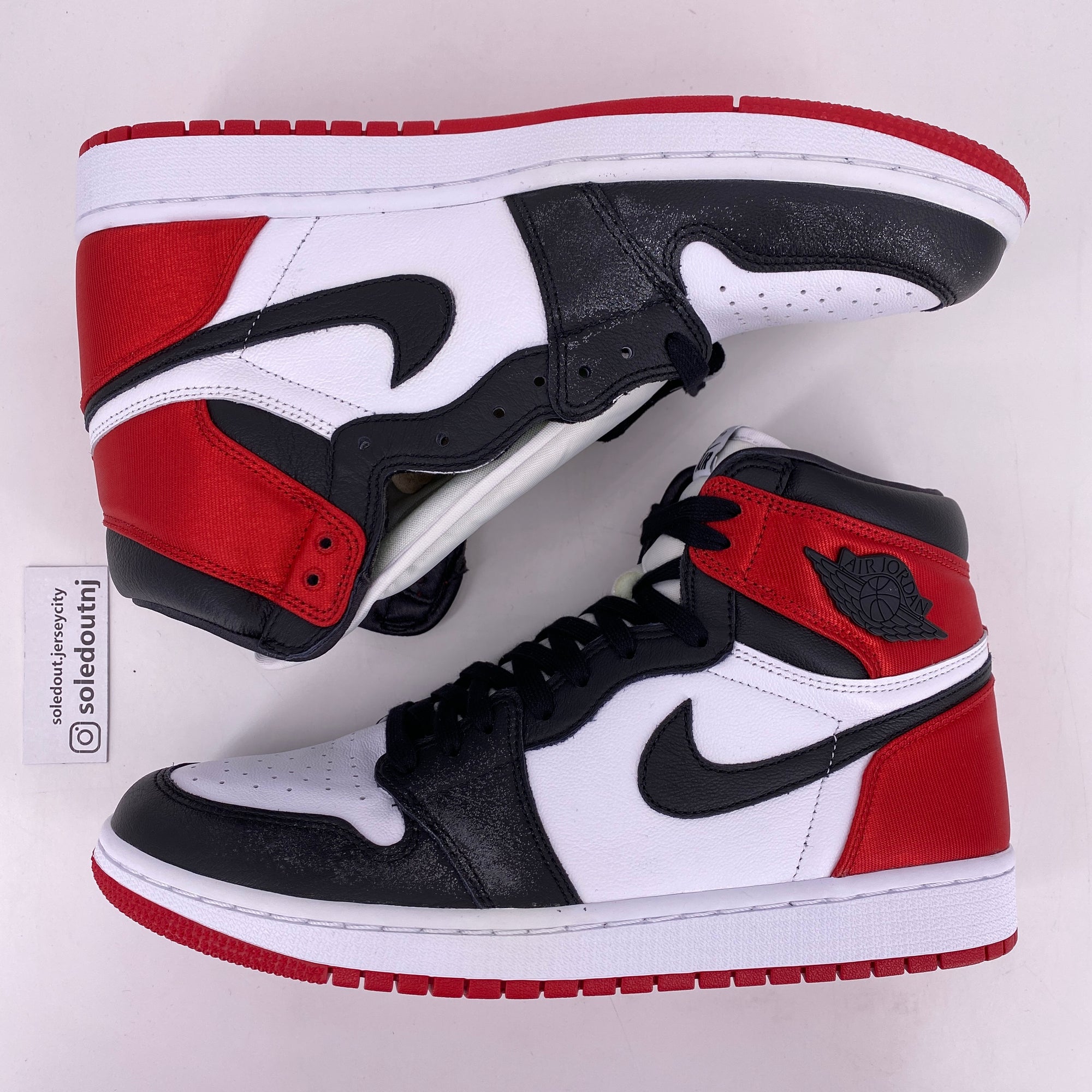 Air Jordan (W) 1 Retro High OG &quot;Satin Black Toe&quot; 2019 New Size 11W