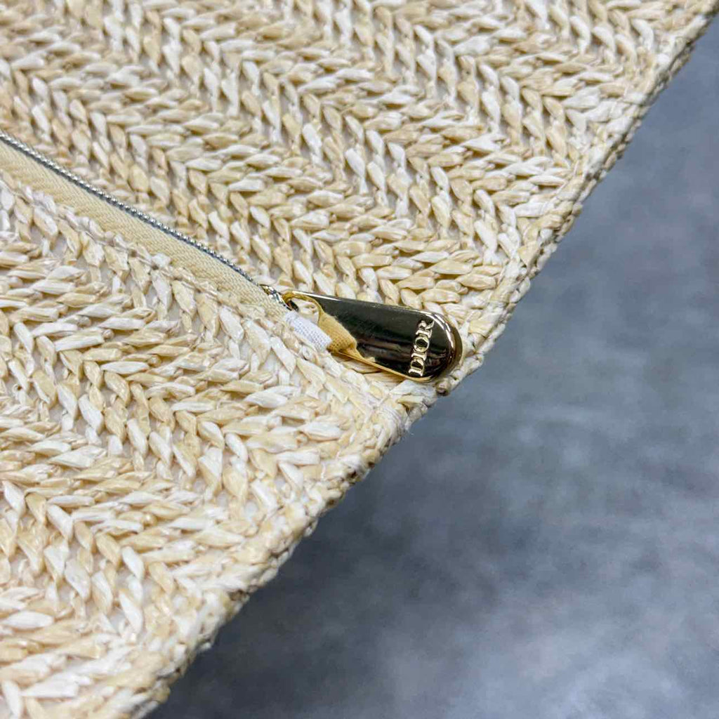 Dior Pouch "RAFFIA" Used Beige Size OS