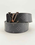 Louis Vuitton Belt "SILVER BUCKLE" Used Black Size 36