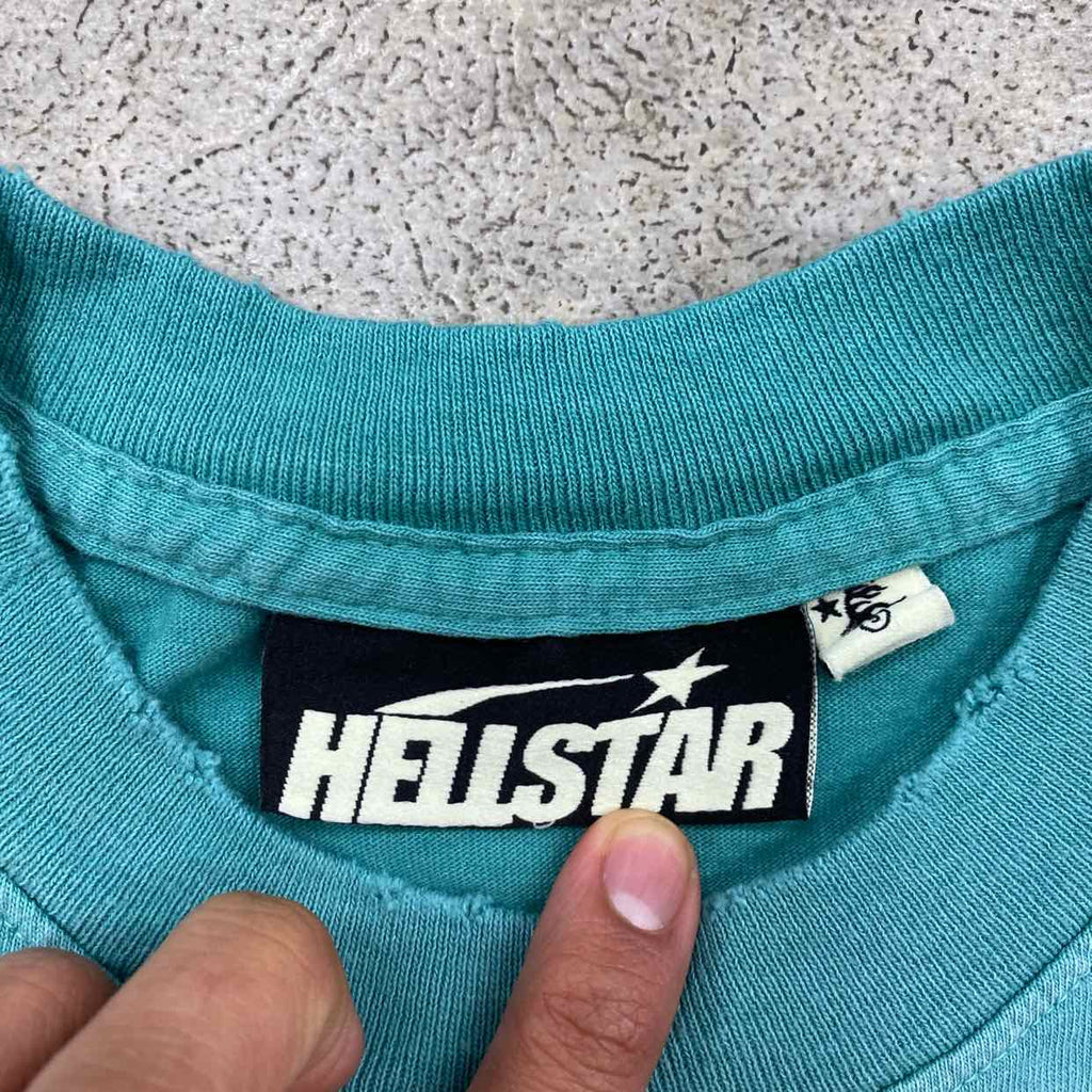Hellstar T-Shirt "CRACKED" Blue New Size M