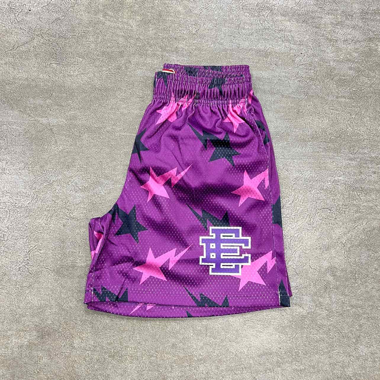 Eric Emanuel Mesh Shorts &quot;EE BAPE&quot; Purple New Size M