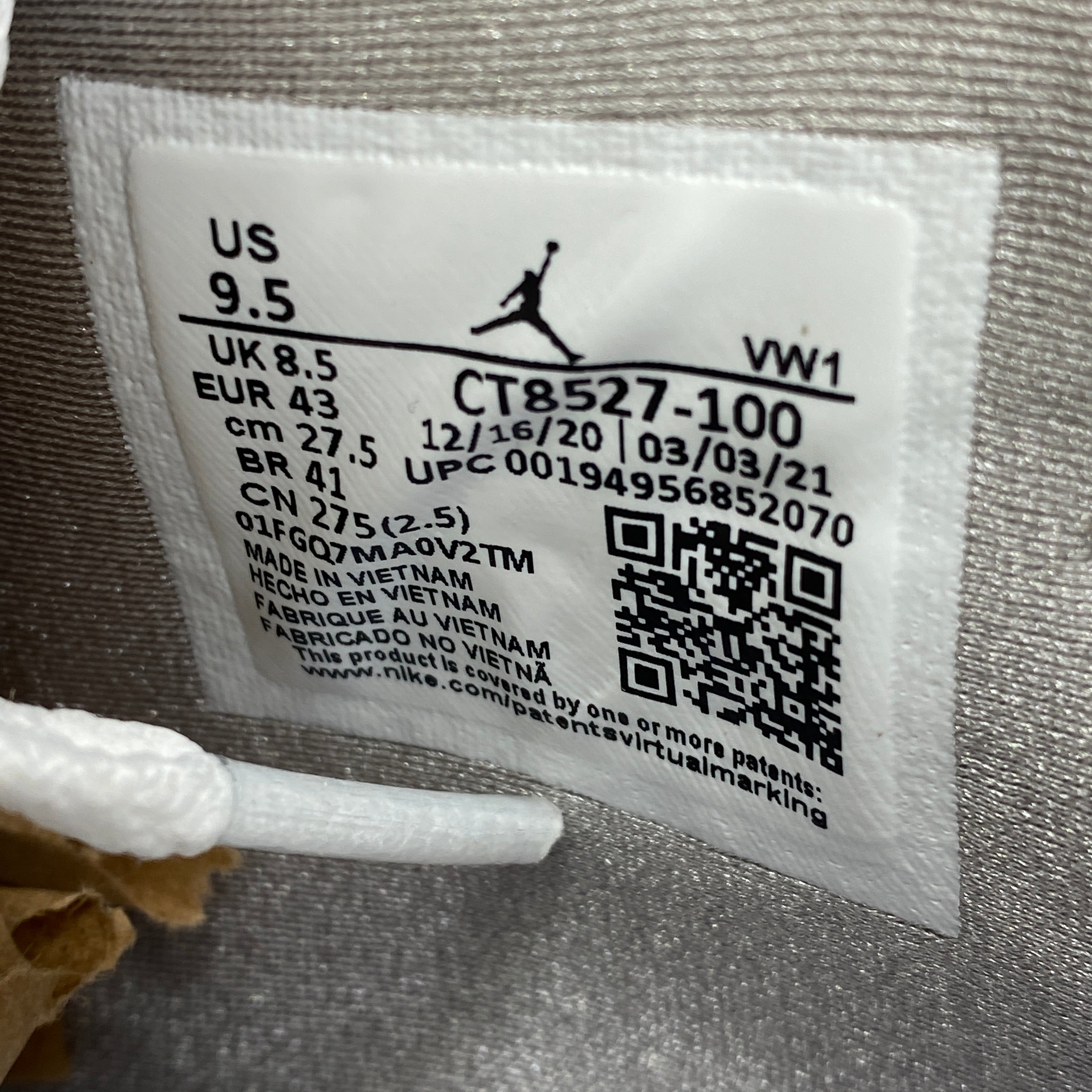 Air Jordan 4 Retro &quot;White Oreo&quot; 2021 New Size 9.5