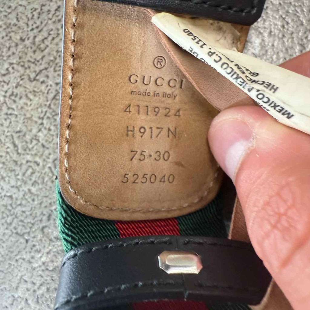 Gucci Belt "NYLON" Used Green Size 75