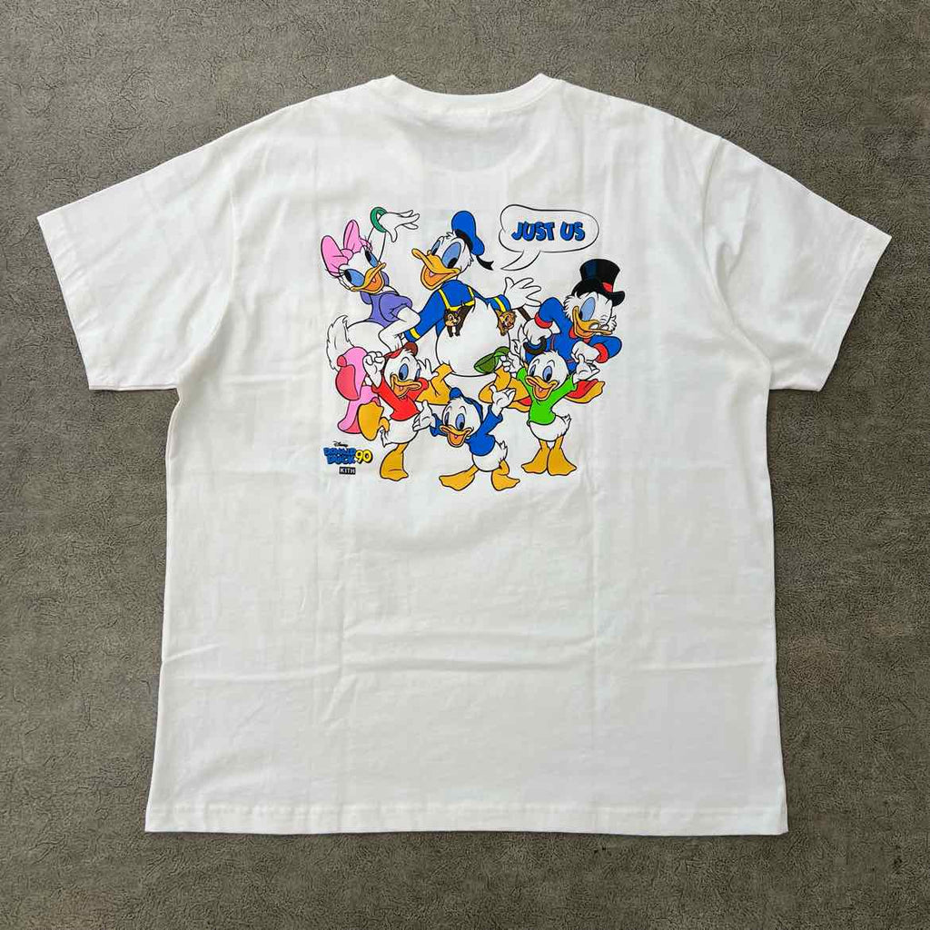 Kith T-Shirt "DONALD DUCK JUST US" White New Size XL