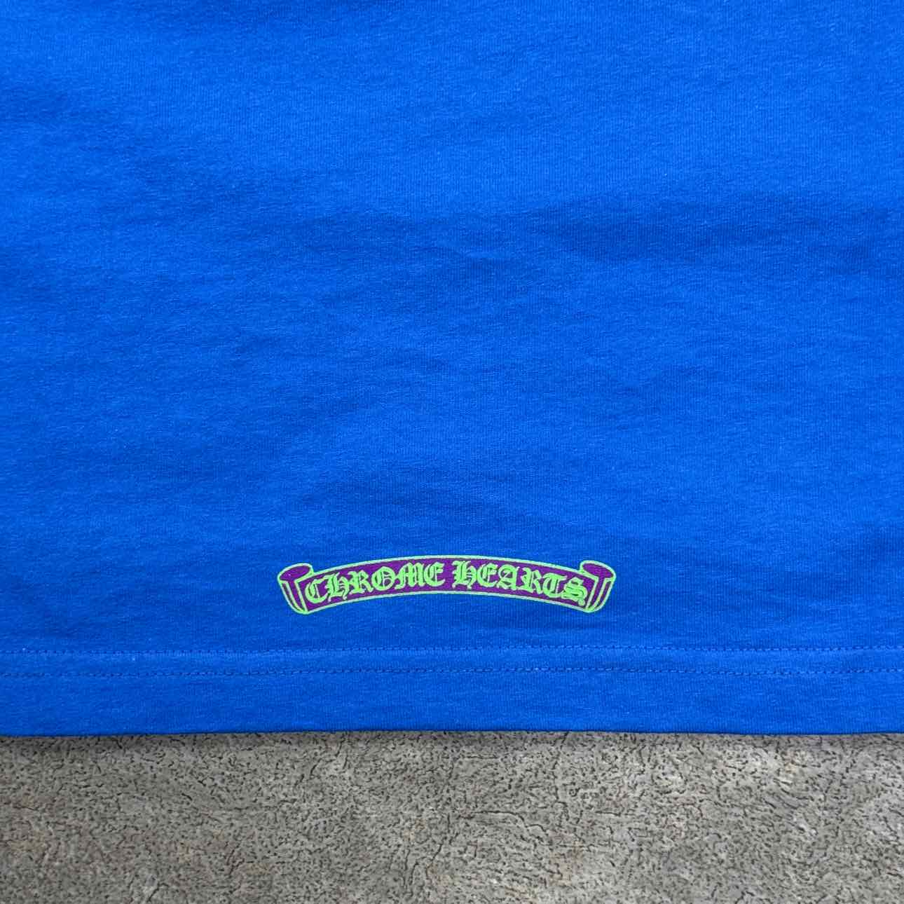 Chrome Hearts T-Shirt &quot;SCROLL LOGO&quot; Blue Used Size L