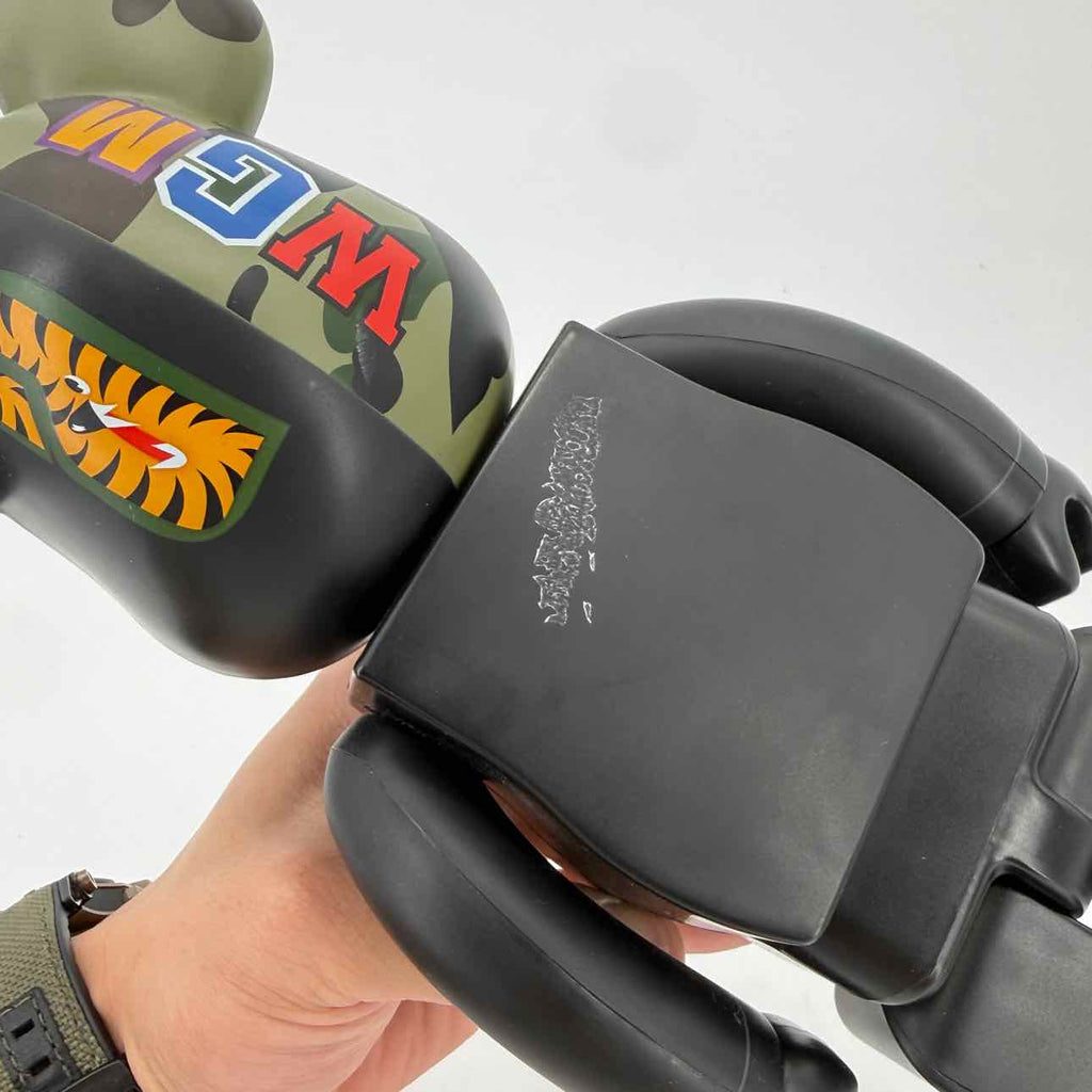 Bearbrick Figure "1ST CAMO APE HEAD" Used 400% Black