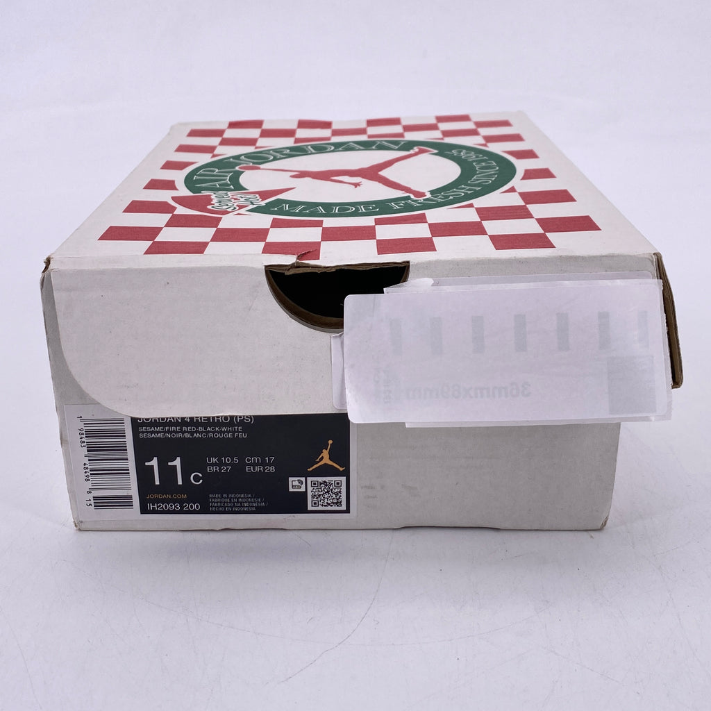 Air Jordan (PS) 4 Retro "Pizza" 2025 New Size 11c