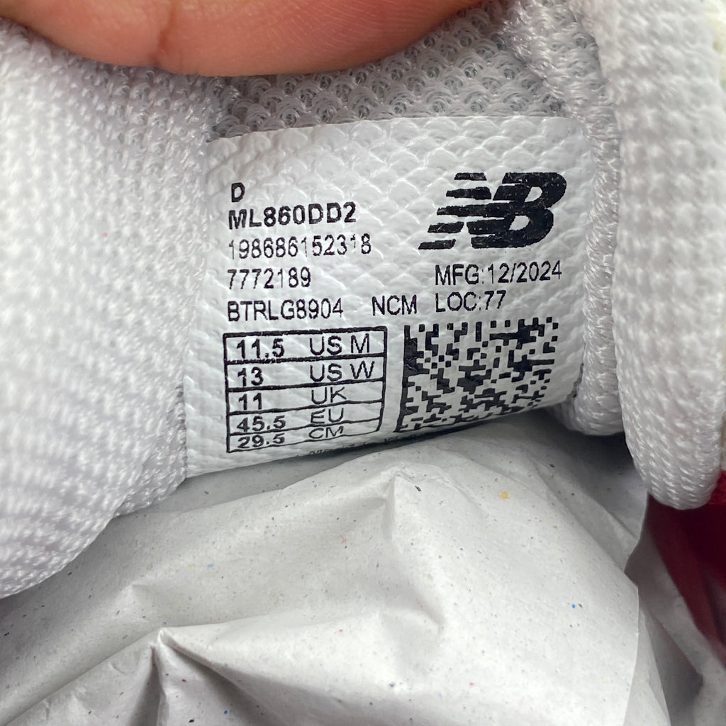 New Balance 860v2 "Ald Red Grey" 2024 New Size 11.5