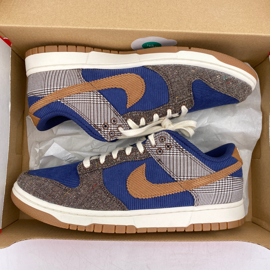 Nike Dunk Low PRM "Tweed Midnight Navy Corduroy" 2023 Used Size 9.5