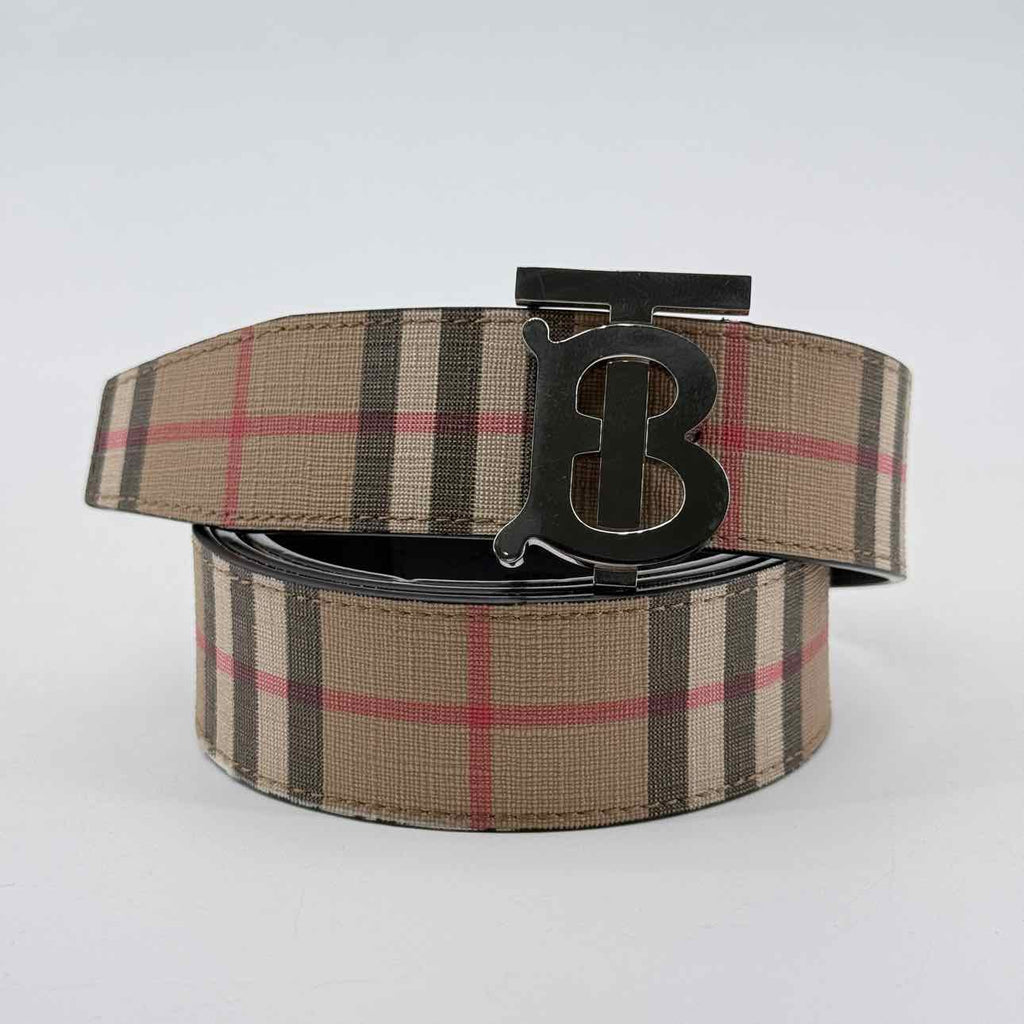Burberry Belt "SILVER BUCKLE" Used Brown Size 38