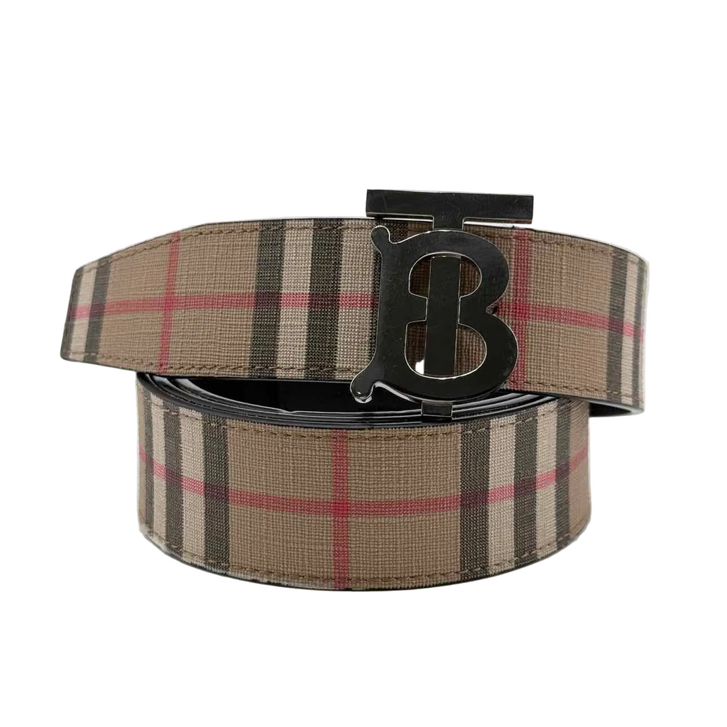 Burberry Belt "SILVER BUCKLE" Used Brown Size 38
