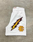 Eric Emanuel Mesh Shorts "LIGHTNING WHITE" Yellow / Red New Size L