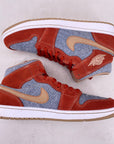 Air Jordan 1 Mid "Denim Red" 2021 Used Size 9.5