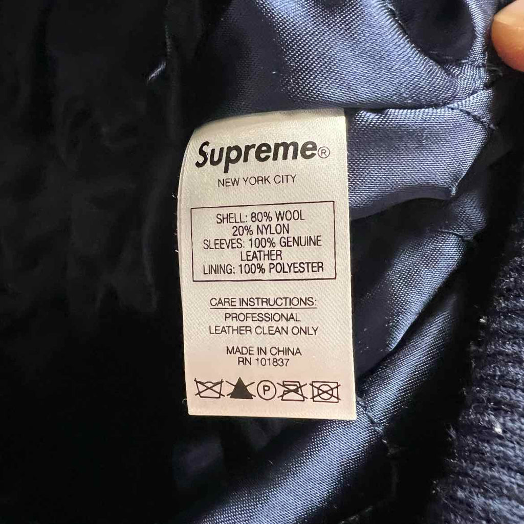 Supreme Varsity Jacket "SUPREME TEAM" Blue Used Size M