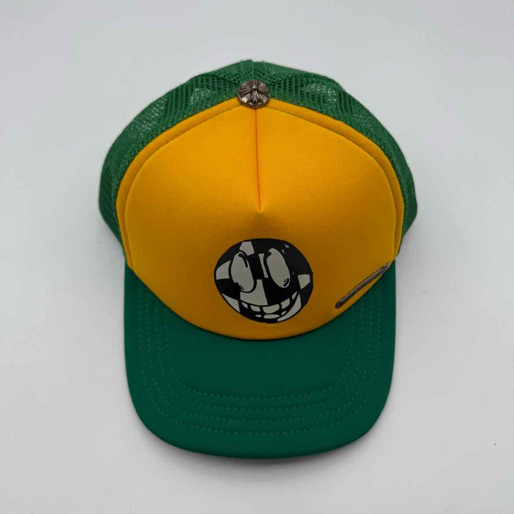 Chrome Hearts Trucker Hat "SMILEY" Used Yellow Size OS