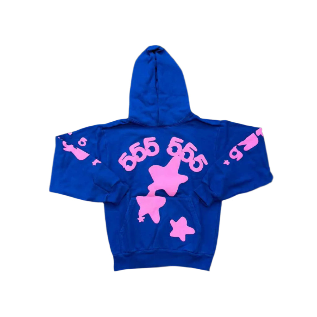 Sp5der Hoodie "BELUGA" Blue New Size L