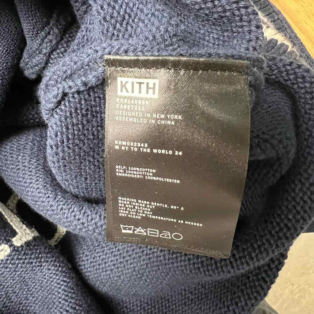 Kith Zip Up "BIG LETTER NY" Navy New Size 2XL