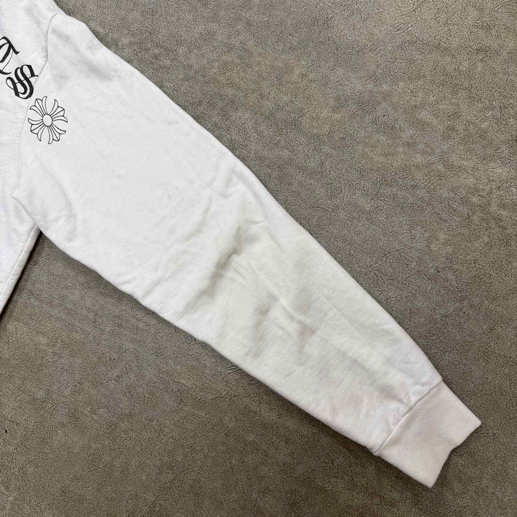 Chrome Hearts Zip Up "SCROLL LOGO" White Used Size XL