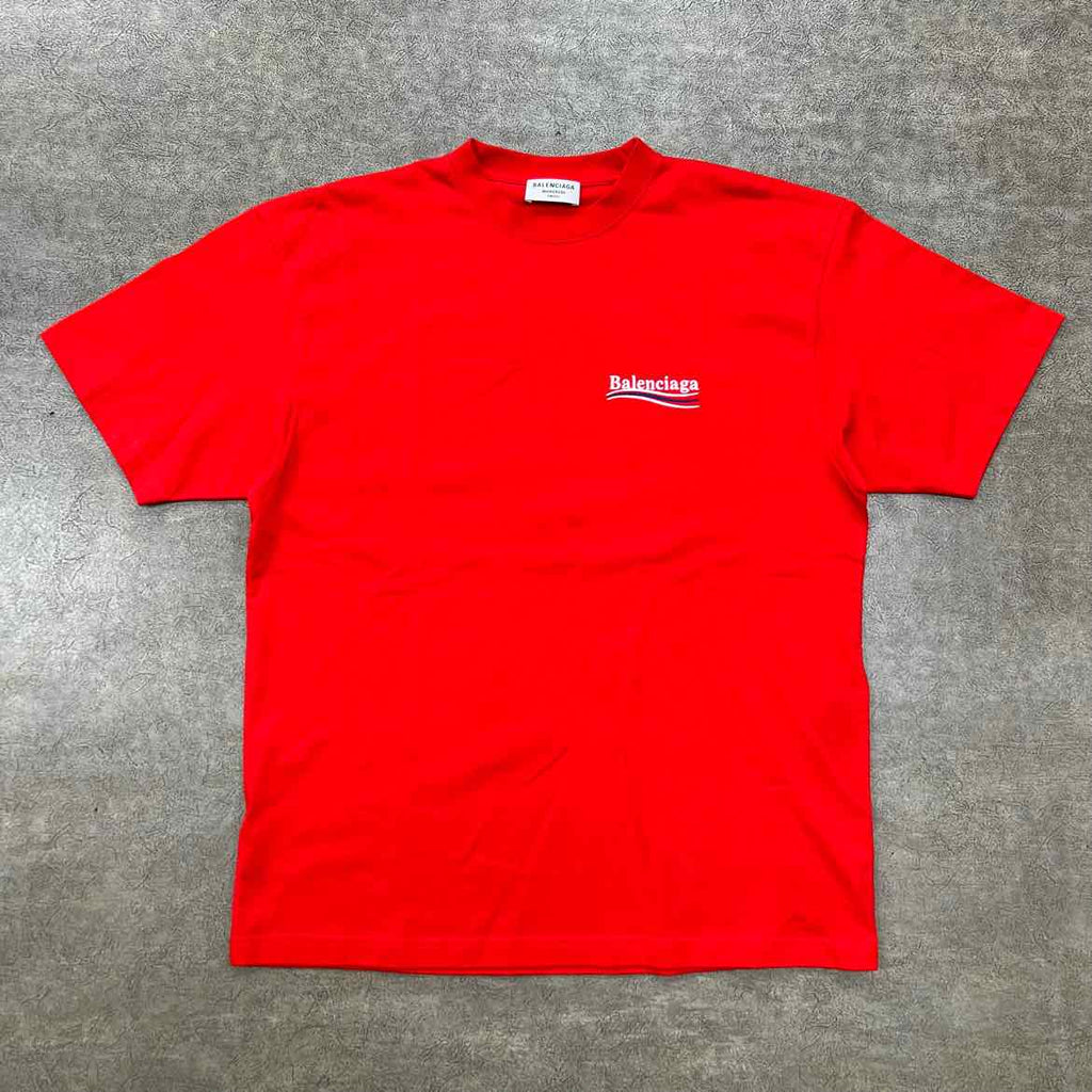 Balenciaga T-Shirt "CAMPAIGN" Red New Size S