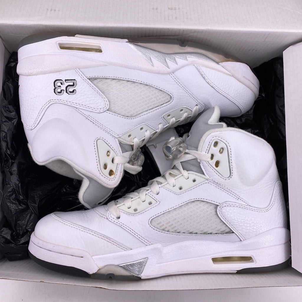 Air Jordan 5 Retro "Metallic White" 2015 Used Size 9