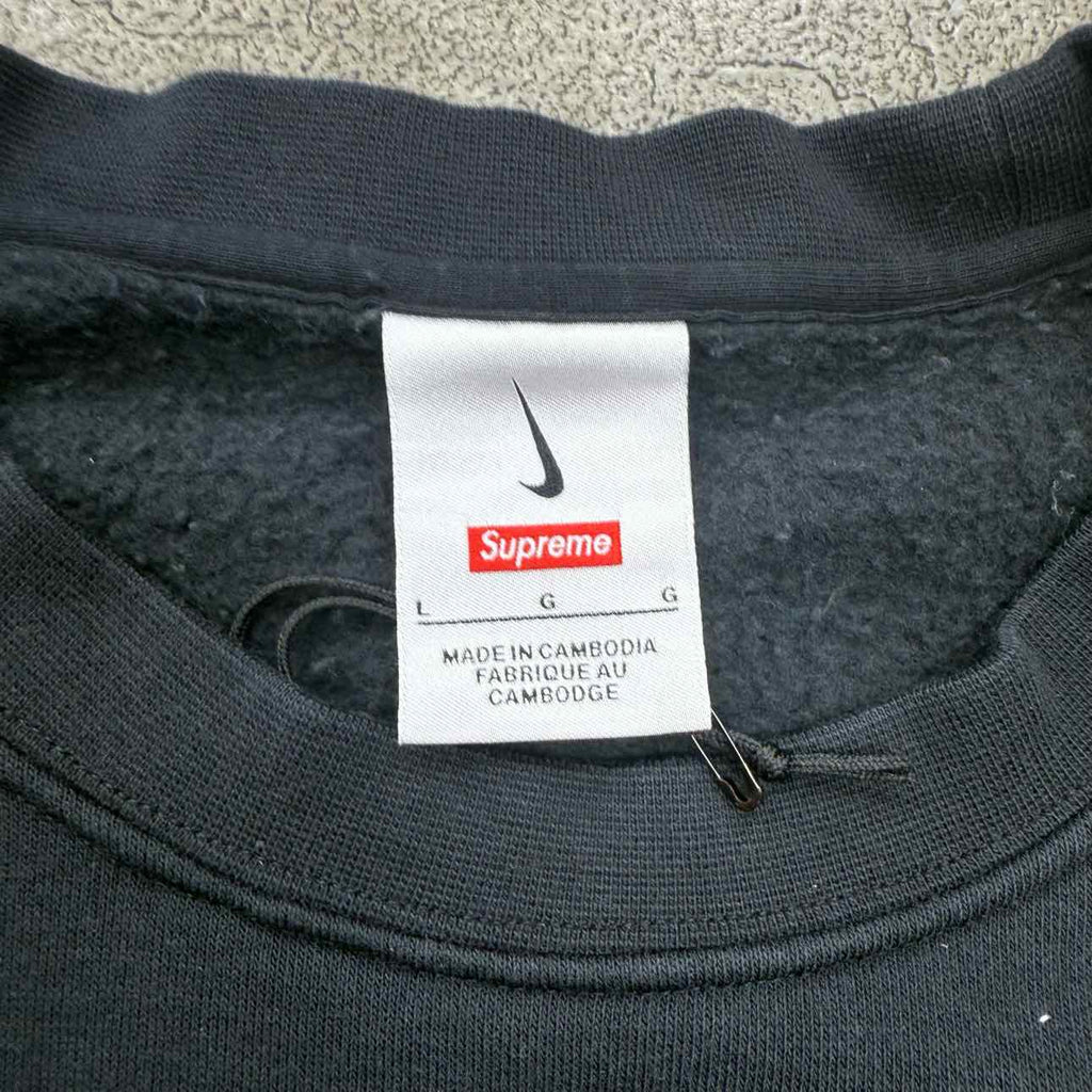 Supreme Crewneck Sweater "SUPREME NIKE ARC" Black New Size L