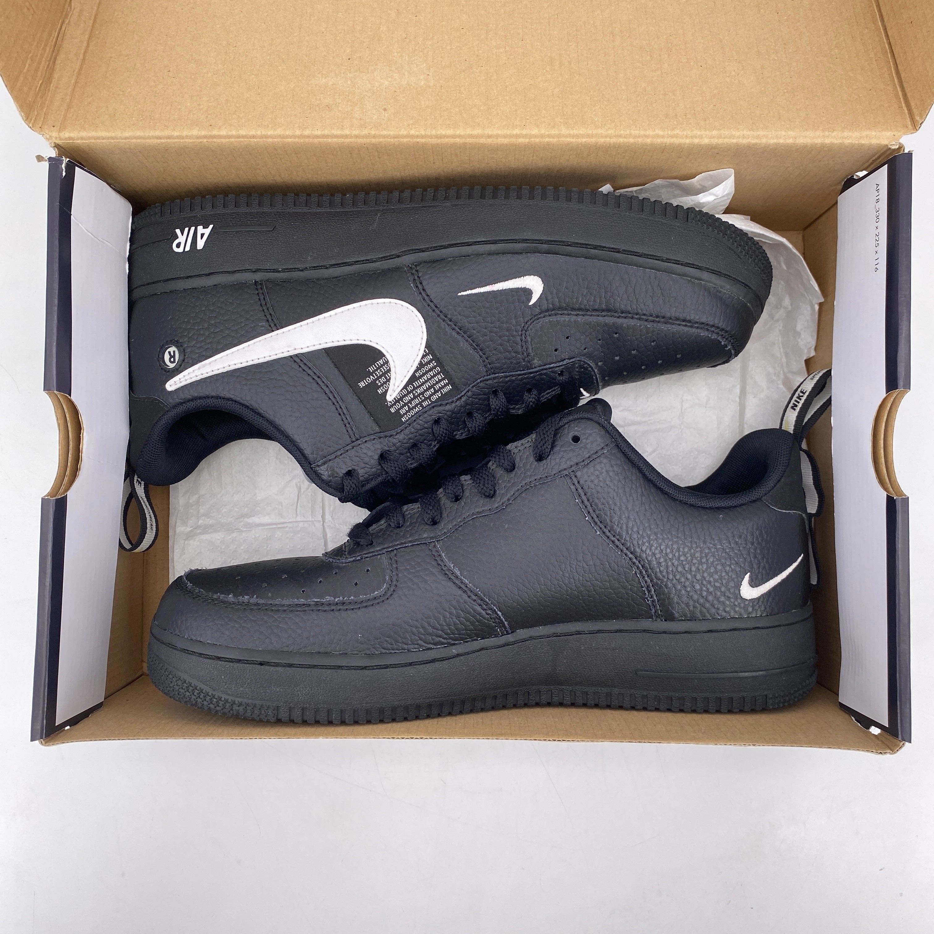 Nike Air Force 1 &#39;07 &quot;Utility Black&quot; 2018 Used Size 9