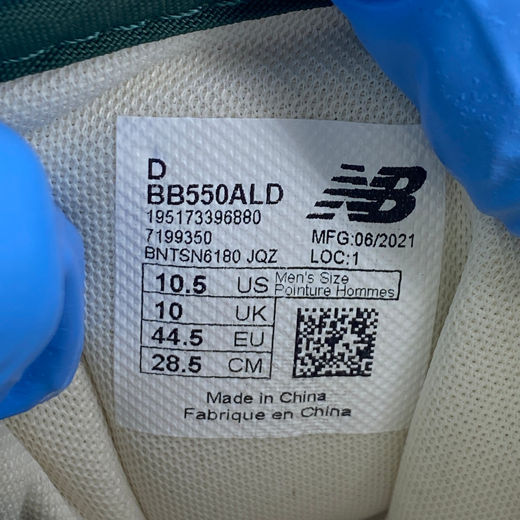 New Balance 550 "Ald Green" 2020 Used Size 10.5