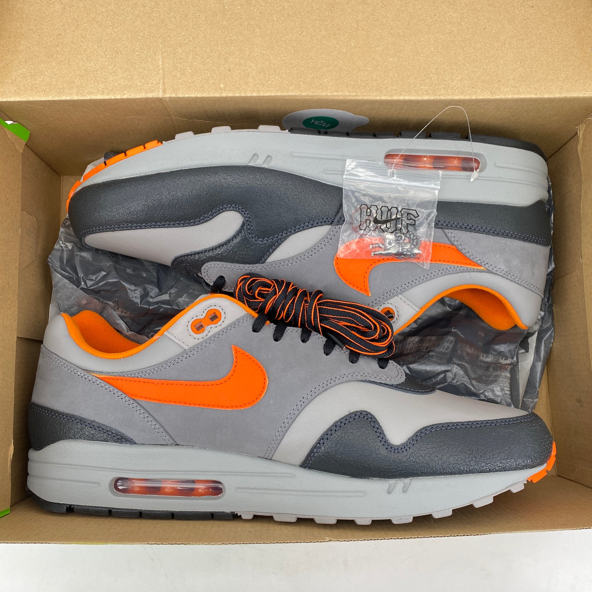 Nike Air Max 1 &quot;Huf Brilliant Orange&quot; 2024 New Size 14