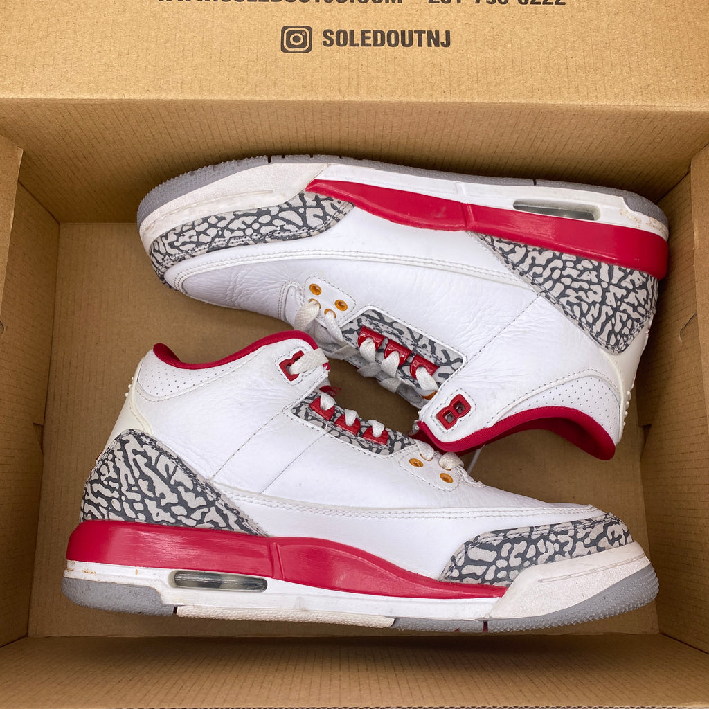 Air Jordan (GS) 3 Retro "Cardinal" 2022 Used Size 6Y