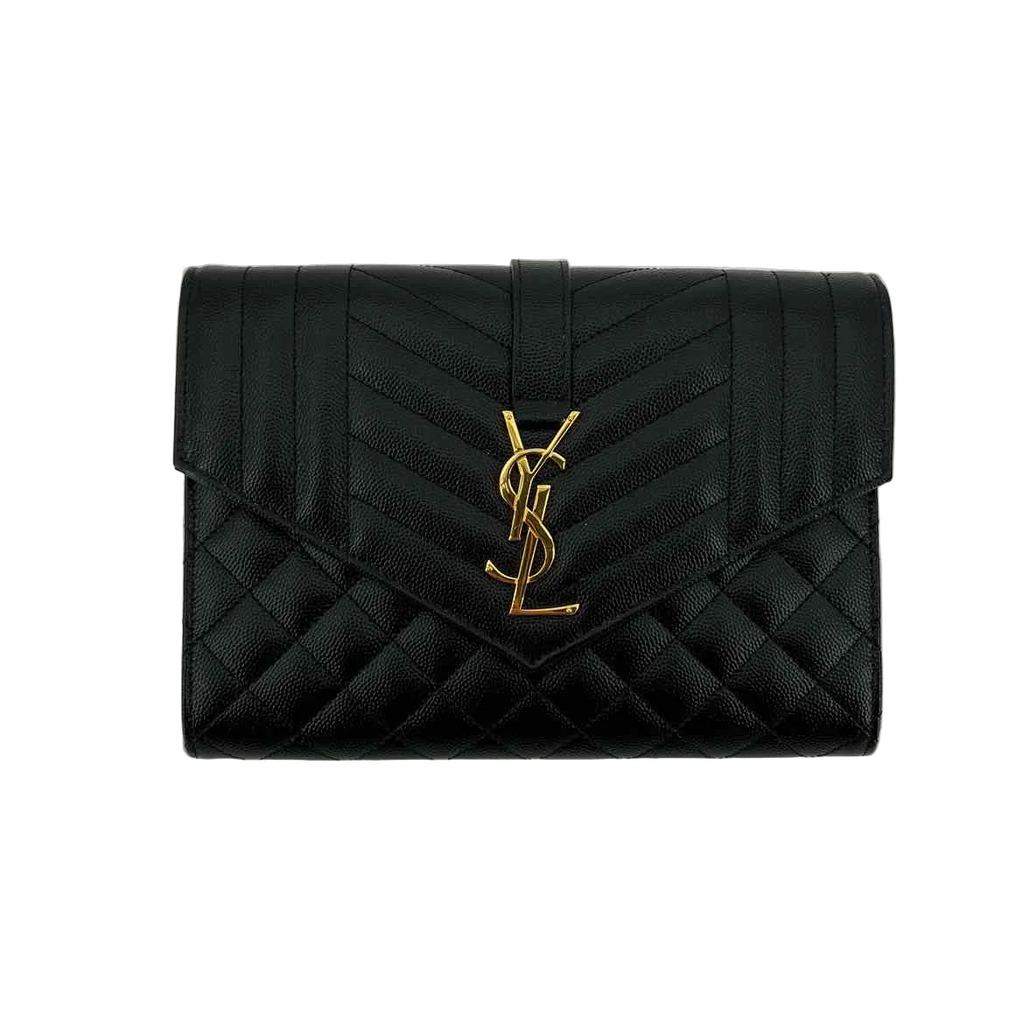 Saint Laurent Bag "QUILTED ENVELOPE FLAP" New Black