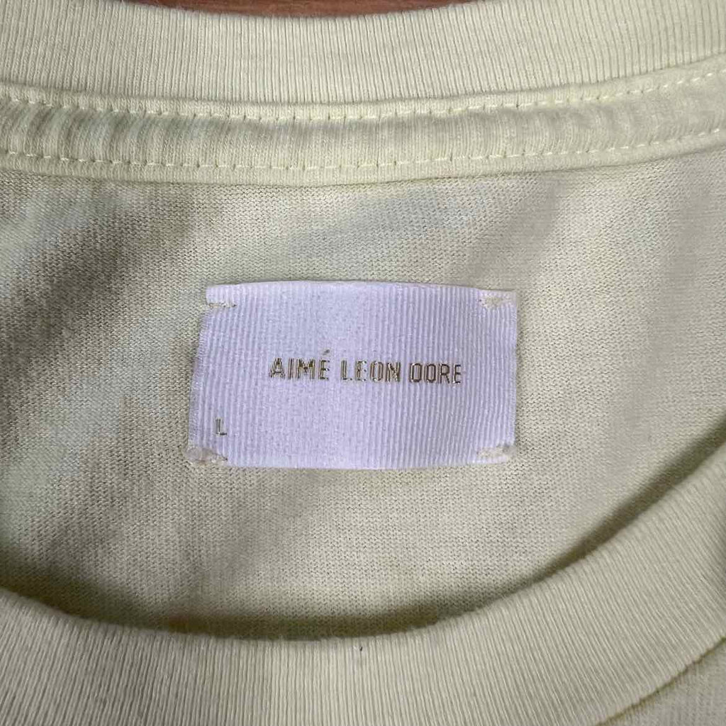 Aime Leon Dore T-Shirt "UNISPHERE" Yellow Used Size L
