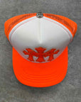 Chrome Hearts Trucker Hat "TRIPLE CROSS" New Orange Size OS