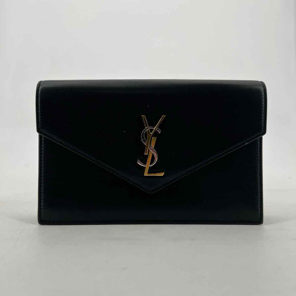 Saint Laurent Wallet "UPTOWN LEATHER CHAIN WALLET" Used Black Size OS