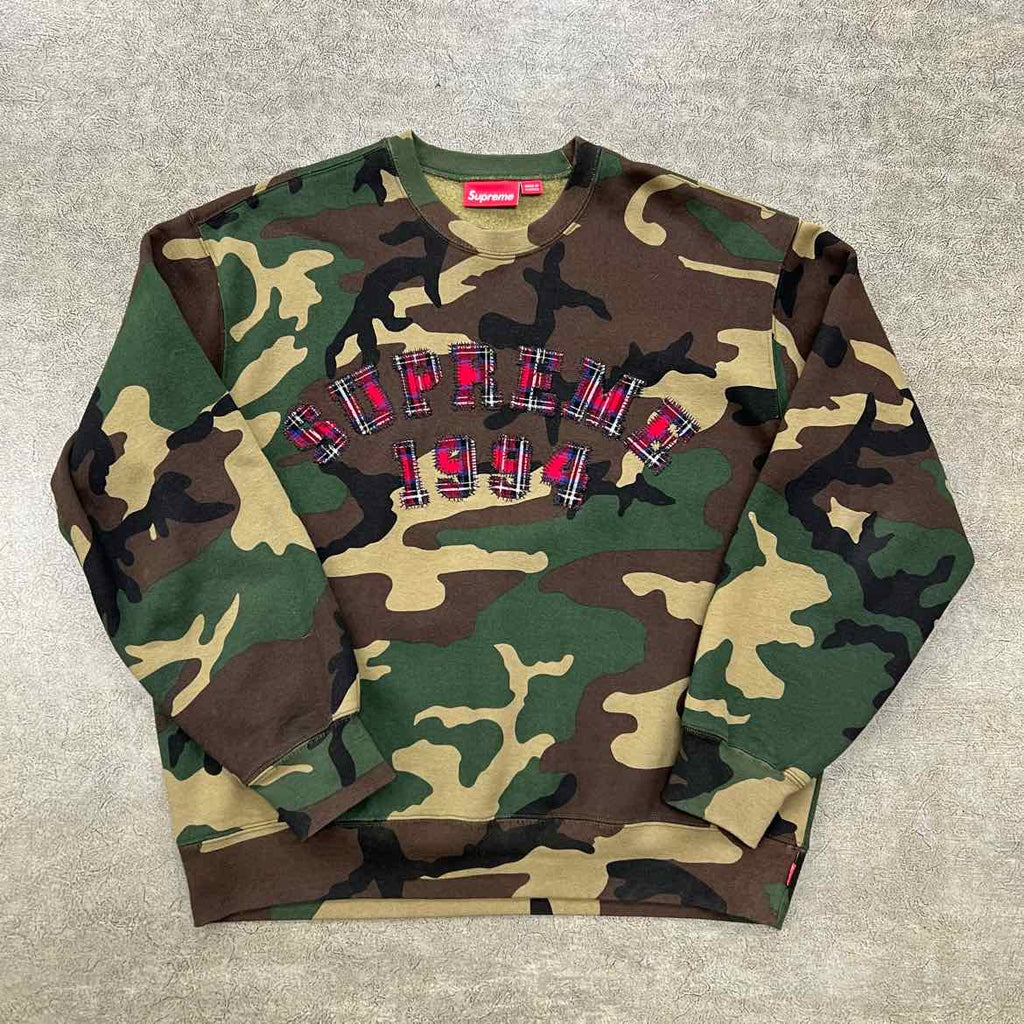 Supreme Crewneck Sweater "PLAID" Camo Used Size L