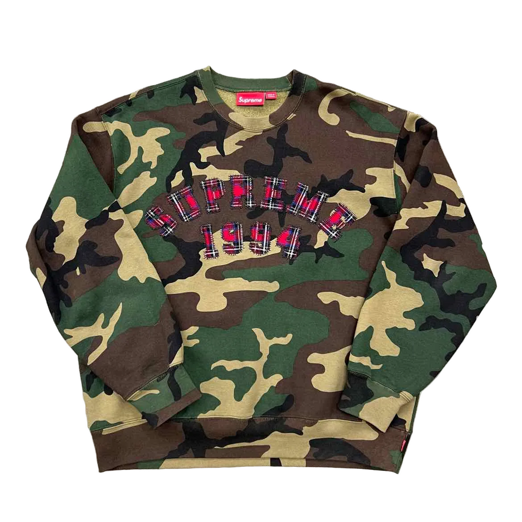 Supreme Crewneck Sweater "PLAID" Camo Used Size L