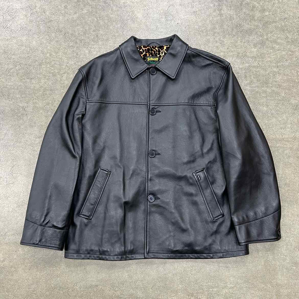 Supreme Leather Jacket "SCHOTT" Black New Size XL