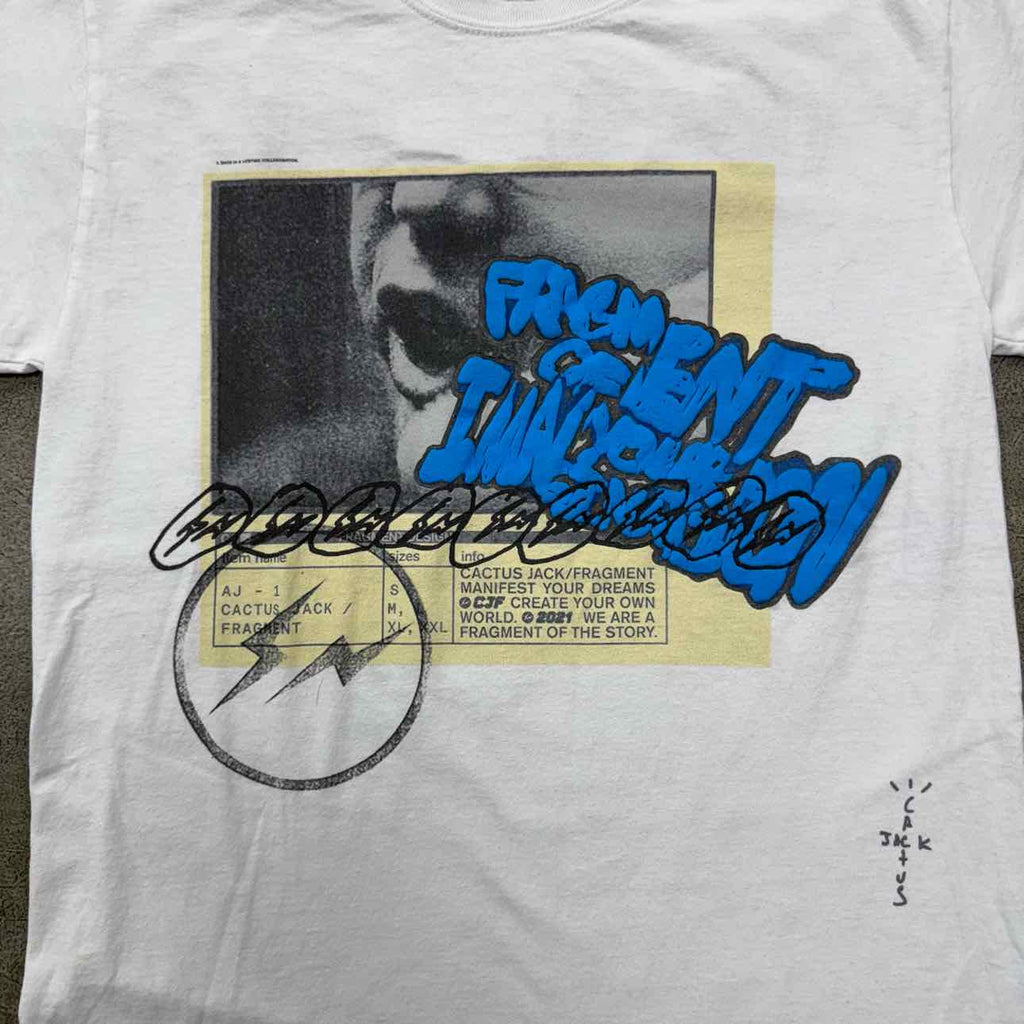 Travis Scott T-Shirt "FRAGMENT" White Used Size S