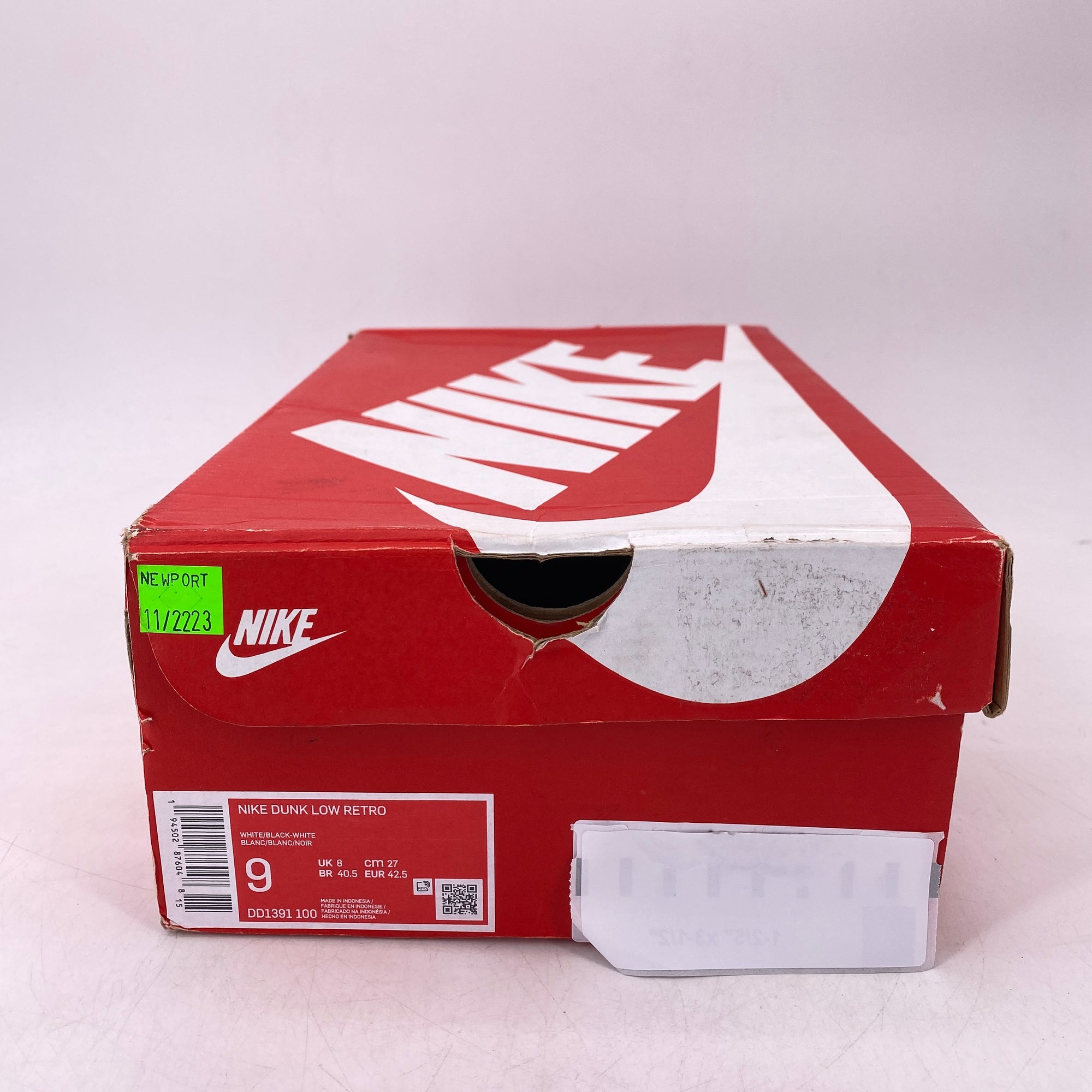 Nike Dunk Low &quot;Black White&quot; 2021 New Size 9