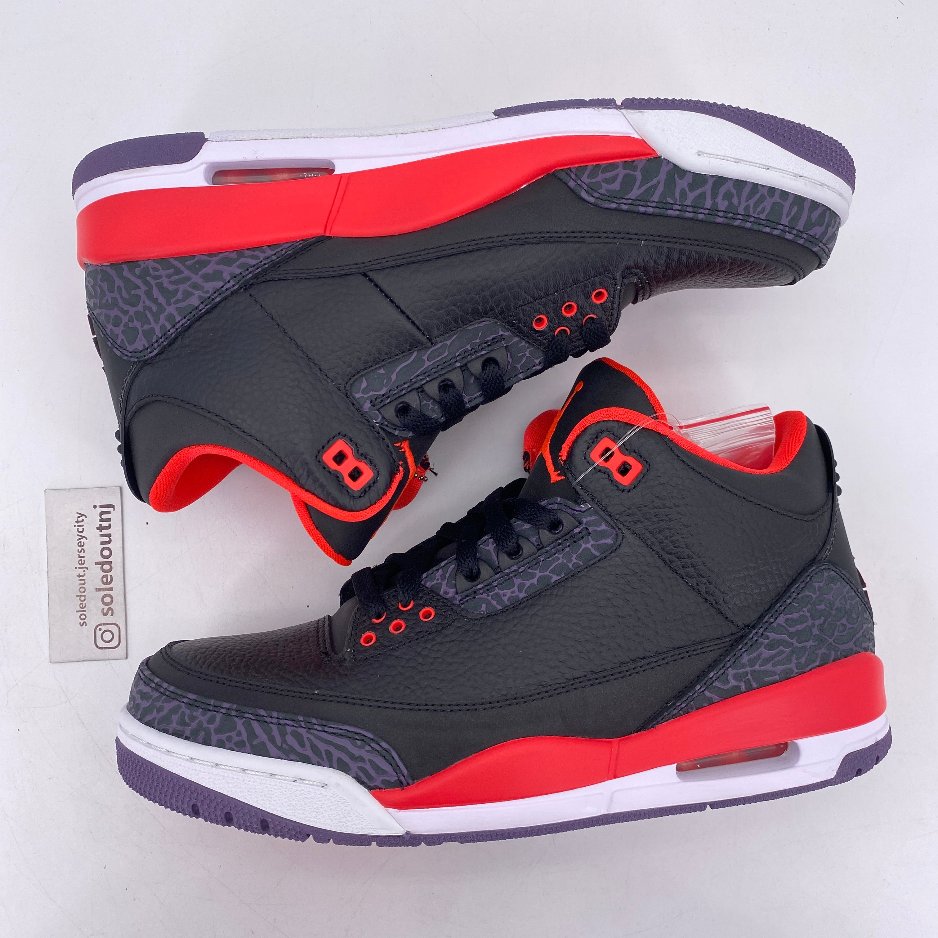 Jordan 3 crimson red best sale