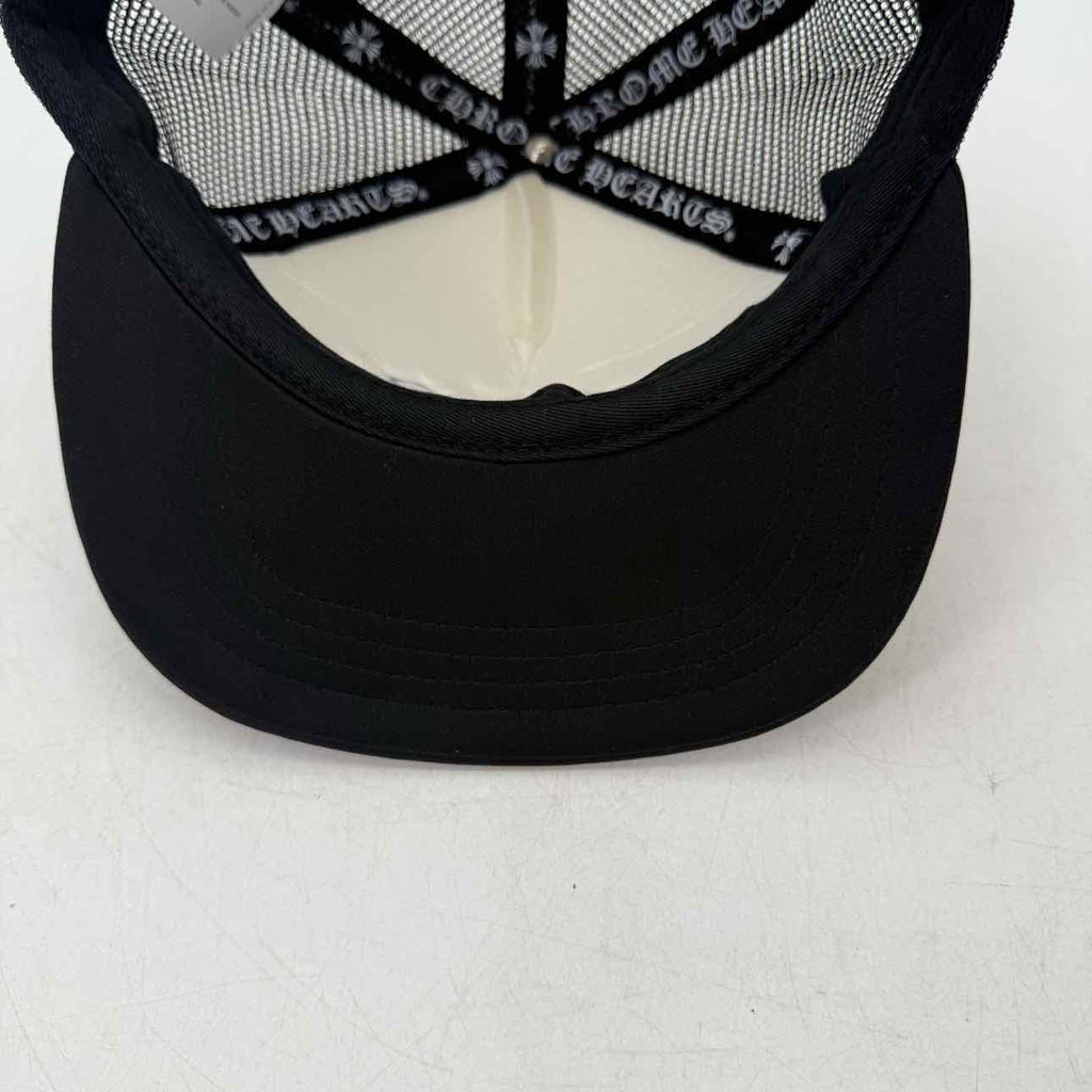 Chrome Hearts Trucker Hat "LEATHER CROSS" Used White Size OS