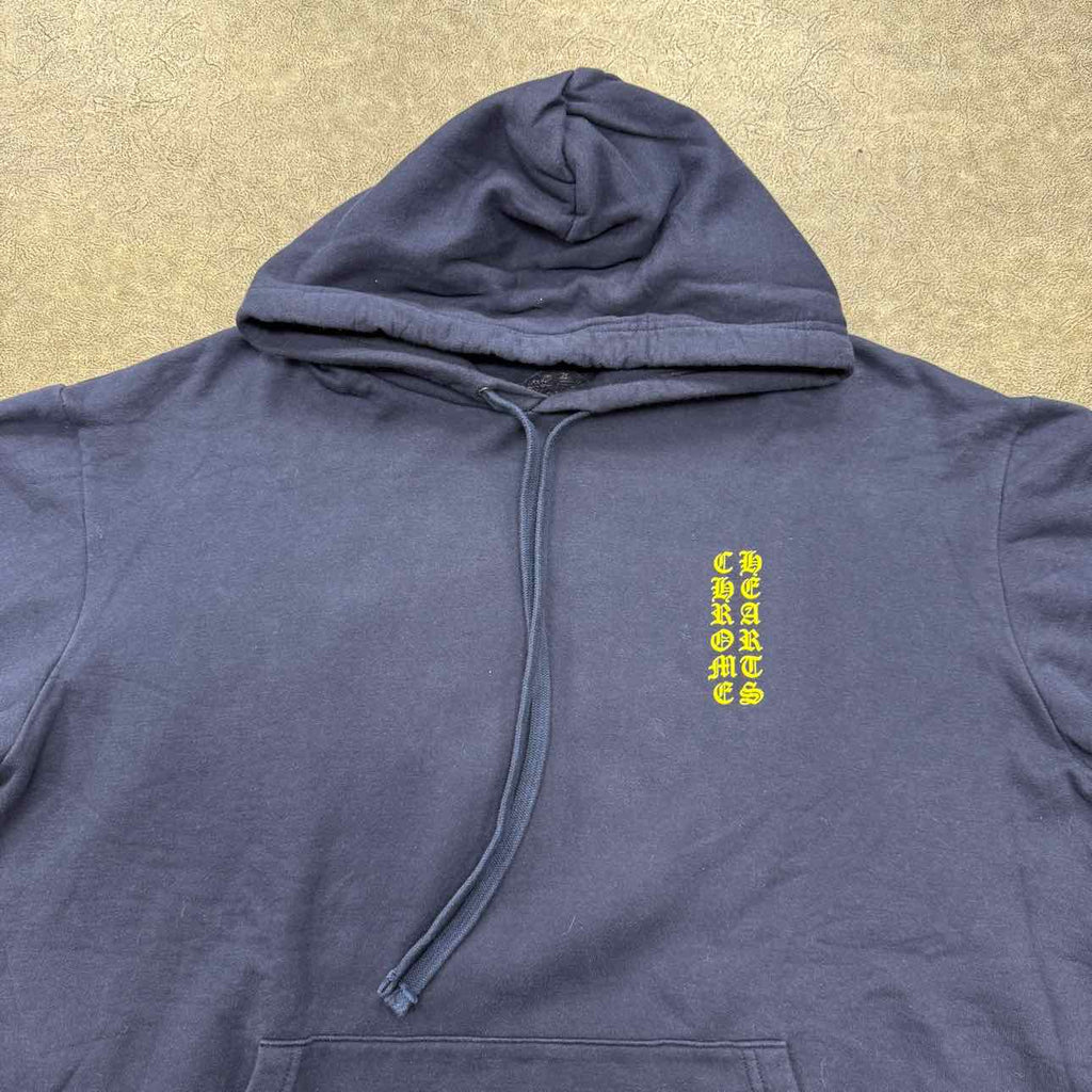 Chrome Hearts Hoodie "VERTICAL LOGO" Navy Used Size XL