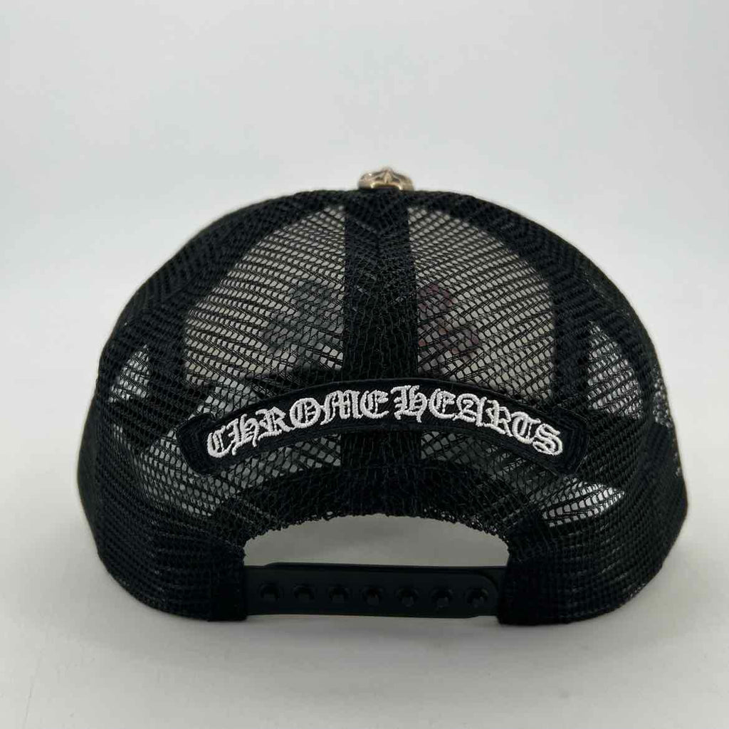 Chrome Hearts Trucker Hat "LEATHER CROSS" New White Size OS