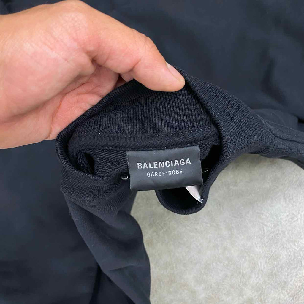 Balenciaga Crewneck Sweater "CARE LABEL" Black New Size S