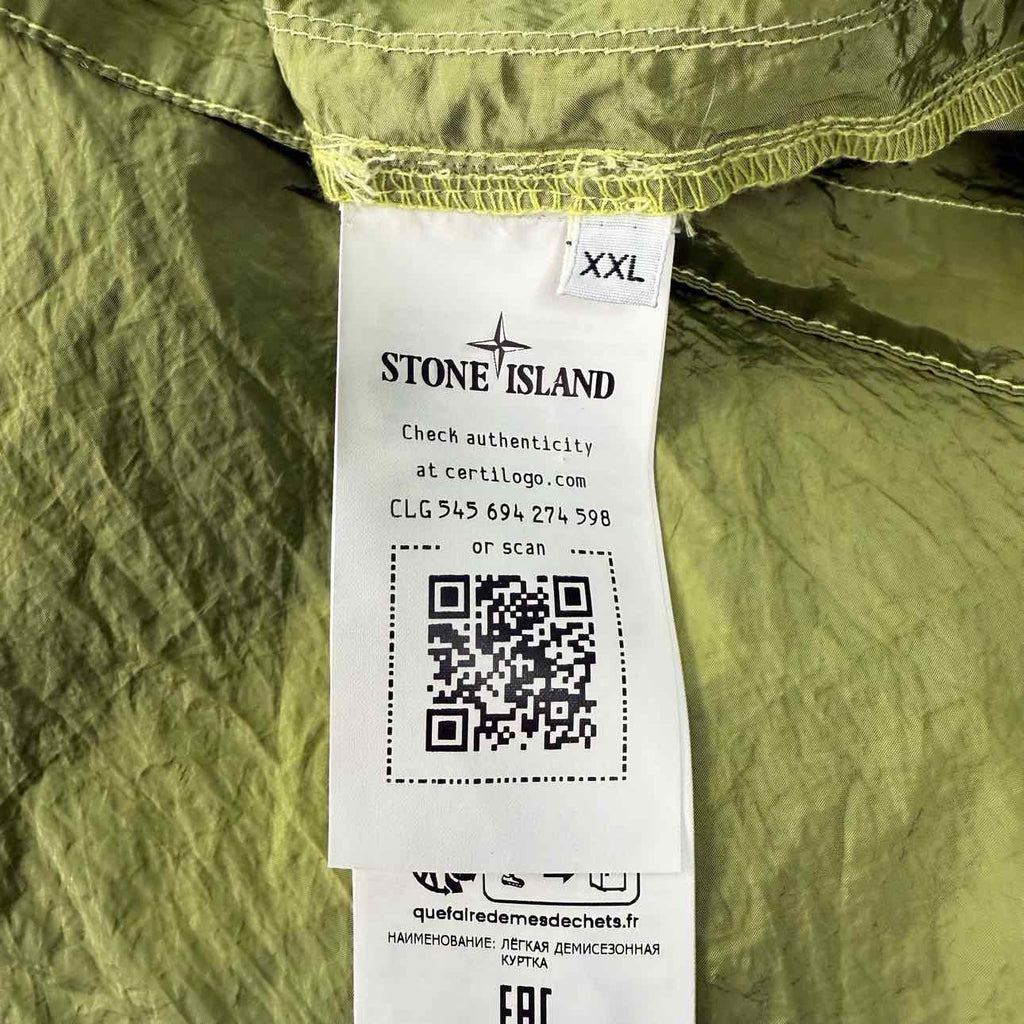 Stone Island Zip Up "NYLON" Green Used Size 2XL