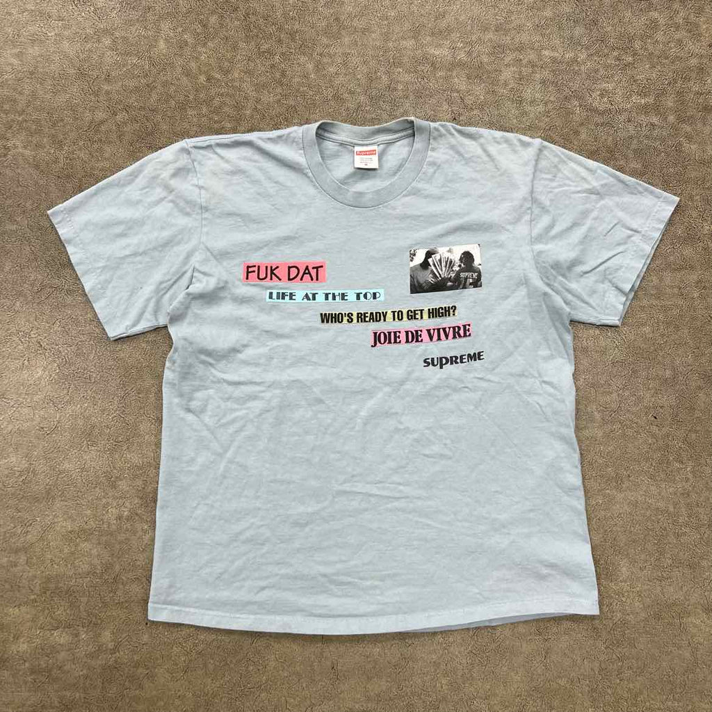 Supreme T-Shirt "JOIE DE VIVRE" Blue Used Size M