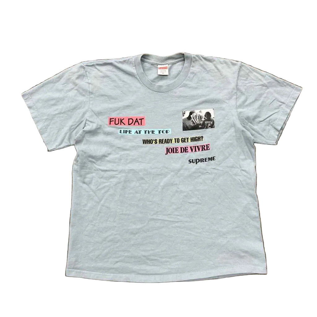 Supreme T-Shirt "JOIE DE VIVRE" Blue Used Size M
