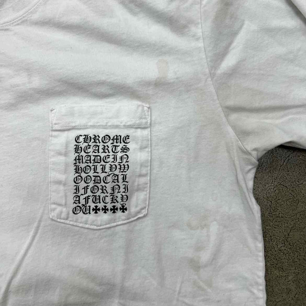Chrome Hearts Long Sleeve "POCKET LOGO" White Used Size XL